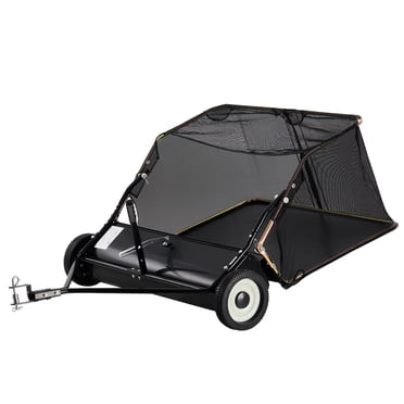 KFFKFF 42" Lawn Sweeper, Tow Model, 12 cu.ft. Capacity, Durable Grass and Leaf Collector with Dump Rope, Height Adjustable for Efficient Debris Collection