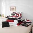 thumbnail image 5 of YST Red Black White Grey Bedding Set Queen For Kids Boys Teen,Geometric Square Comforter Set With Sheets Geometry Striped 7 Piece Bed In A Bag Modern Abstract Bed Set Farmhouse Bedding, 5 of 5