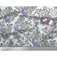thumbnail image 2 of Soimoi Poly Georgette Fabric Leaves,Floral & Paisley Block Decor Fabric Printed Yard 52 Inch Wide, 2 of 3