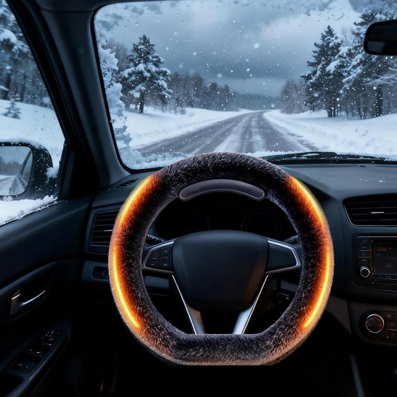 Heated Steering Wheel Cover Wireless, Steering Wheel Cover Heated for Winter, Universal Fit, Fast Heating, for Car Truck SUV Winter Driving (Type D,to -20°C)