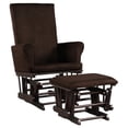 thumbnail image 1 of Costway Fauteuil Berçant Relax pour Chambre de Bébé, Fauteuil à Bascule à Glissière et Pouf avec Coussin, Brun, 1 of 9
