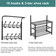 thumbnail image 4 of Metal Coat Rack Shoe Bench, Freestanding Hall Tree Tree with 18 Hooks, Entryway Hallway Shoe Bench with Coat Hat Umbrella Rack Storage Organizer, 4 of 8