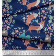 thumbnail image 2 of Soimoi Poly Georgette Fabric Tree,Fox & Bear Kids Fabric Prints by Yard 42 Inch Wide, 2 of 3