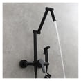 thumbnail image 2 of Fodable Kitchen Faucet Brass Black Kitchen Sink Mixer Tap Hot & Cold Wall Mounted With Spray Gun Rotating Sink Mixer ,Easy to Install, 2 of 7