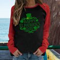 thumbnail image 2 of QIPOPIQ T-Shirts à Manches Longues à Col Rond pour Femmes T-Shirts de la Saint-Patrick T-Shirt Imprimé Trèfle de Printemps T-Shirt Vert Porte-Bonheur T-Shirts de la Saint-Patrick Tuniques Patchwork Hauts Chemises de Fête Aubaines, 2 of 4