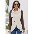 thumbnail image 2 of Chandails Femme Chauds Chandails Asymétriques Tricotés Col Roulé Uni Cache-Cœur Tricoté Manches Longues Chemises Hauts Décontracté TG, 2 of 5