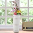 thumbnail image 2 of KAKOWELY Round umbrella stand rack Rustic Flower Jug Double Handles Plant Flower Container Floral Arrangement Bucket Vintage Flower Container Rustic Double Handles Flower Pot Iron Flower Bucket, 2 of 5