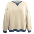 thumbnail image 4 of biudgviw Sweatshirts for Women Crew Neck Long Sleeve Oversized Pullover Tops Color Block Loose Fit Fall Clothings, 4 of 4