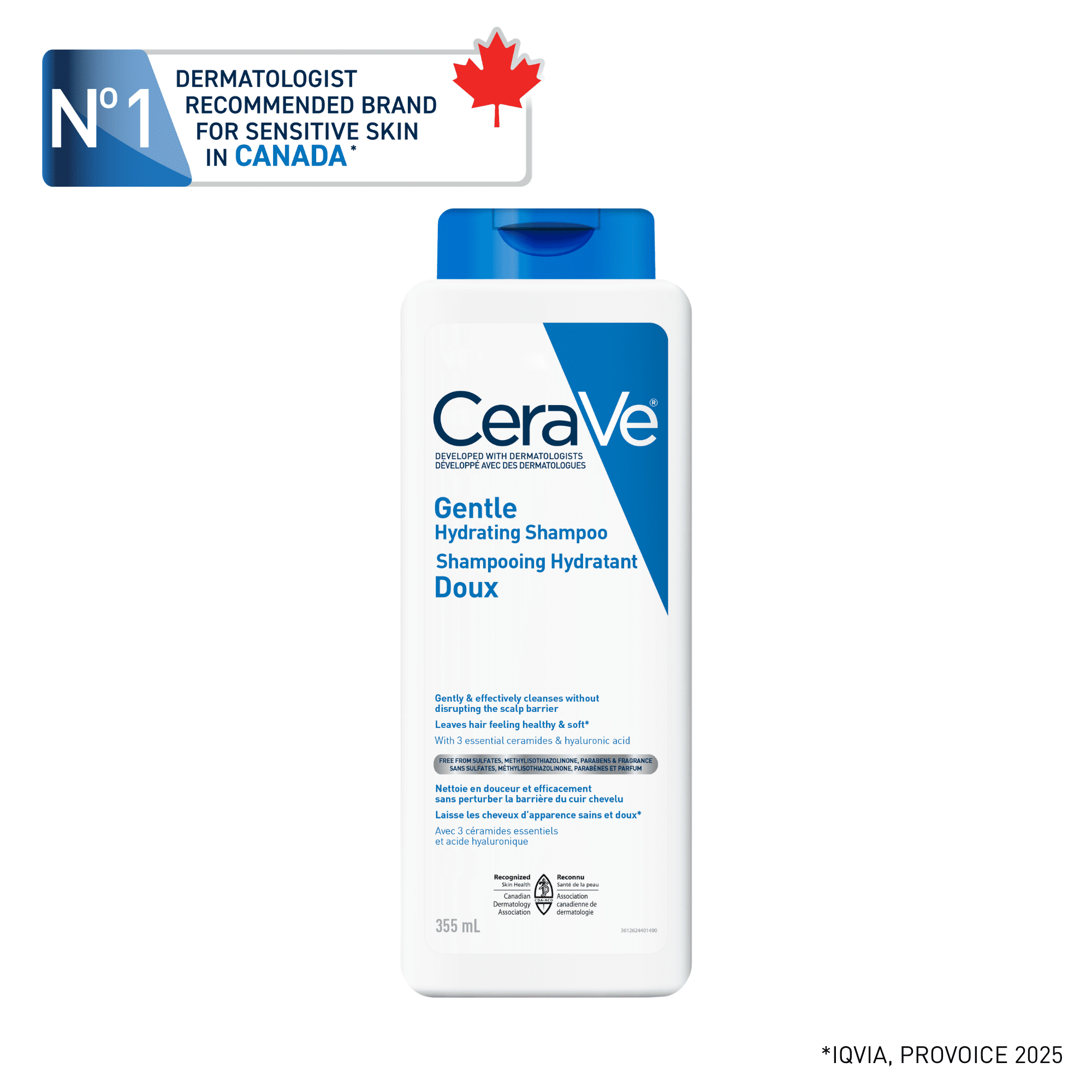 CeraVe Shampooing Hydratant Doux, Shampooing Sans Sulfates avec des Céramides et de la Niacinamide