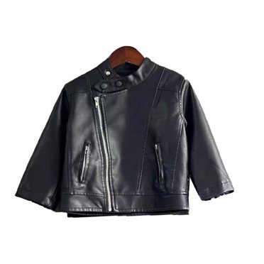 KYAIGUO 1-9T Kids Toddler Girls Fall Spring Leather Coat Jacket Baby Boys Zip up Casual Outerwear