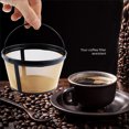 thumbnail image 4 of Filtre à Café en Acier Inoxydable 100 Mailles Numéro Panier Permanent Style Réutilisable 10-12 Tasses Ton Doré Filtre à Café, 4 of 9