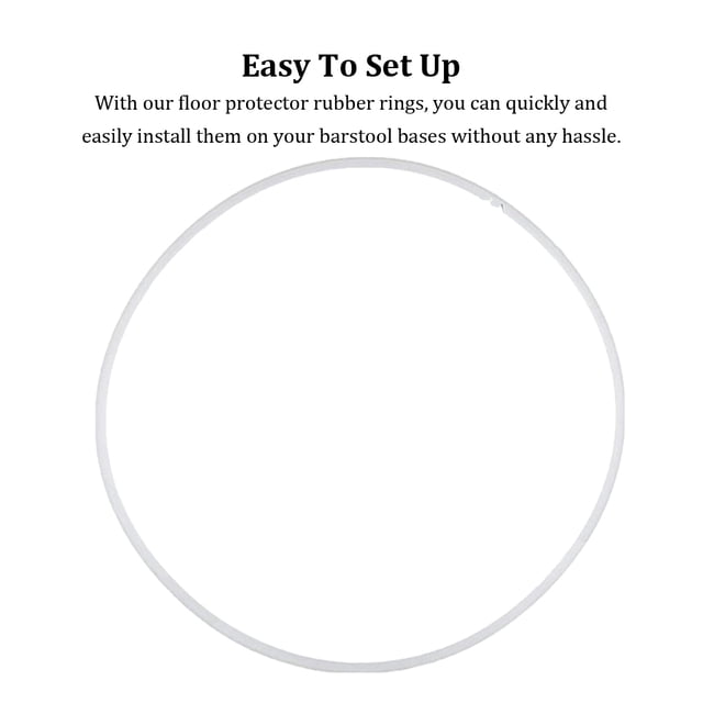 Becaristey 2pack/lot Reliable And Durable Floor Protector Rubber Rings For Barstool Base Easy To Set Up white 45cm 1Set