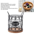 thumbnail image 4 of Coffee Pod Holder, Large Capacity Coffee Basket Storage, Modern Metal Coffee Capsule Basket with Wooden Base Coffee Pods Storage Organizer for Coffee Bar Countertop, 4 of 7
