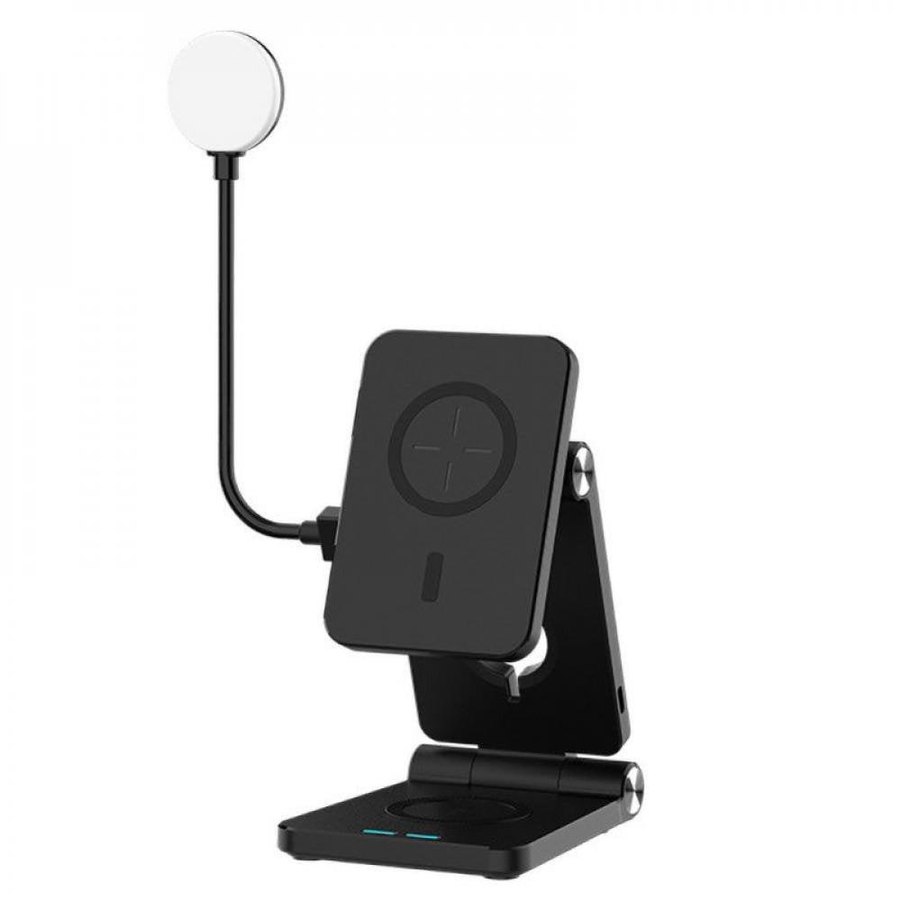 New For Magsafe Four-in-one Wireless Charger Is Suitable For   12 Magnetic Wireless Charger 18W Fast Charge Hot Sale Black