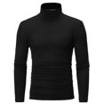 thumbnail image 1 of DPTALR Homme Col Roulé Uni Décontracté Chandail T-shirt Chandail de Base, 1 of 4