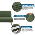thumbnail image 2 of Armless Futon Cover Stretch Sofa Bed Slipcover Protector Elastic Feature Rich Textured High Spandex Small Checks Jacquard Fabric Futon Cover, Machine Washable, 2 of 7