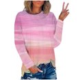 thumbnail image 1 of RKSTN Chemises à Manches Longues pour Femmes Mode Chandail à Col Rond Imprimé Teinture sur Nœuds Décontracté Sortie Blouses Amples Hauts, 1 of 3