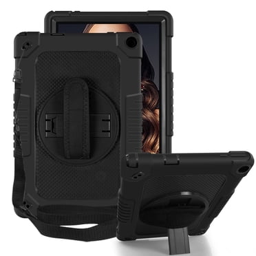 Mignova for Walmart ONN Étui pour Tablette 10,1 Po Gen 3 2022 (Modèle : 100071485), Sangle d'Épaule Sangle de Main Support Rotatif Étui Antichoc Convivial pour Enfants pour Tablette ONN 10,1 Po 3e Gén (Noir/noir)