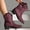 Wine8, variant on Babysbule Womens Shoes Clearance, Women Fashion Embroidered Cowboy Riding Boots Casual Warm Middle Heels Middle Tube Short Boots Shoes