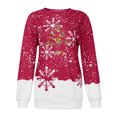 thumbnail image 4 of Qertyioot Femmes Hiver Noël Impression Sweat-Shirt, Manches Longues Casual Col Rond Pull Tops de Mode, 4 of 5