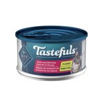 Blue Buffalo Tastefuls Canettes naturelles de chat humide, style grillé, poisson et crevettes Entrée à Gravy