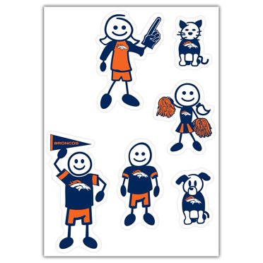NFL Siskiyou Sports Fan Shop Denver Broncos Family Decal Set Small One Size Team Color