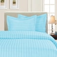 thumbnail image 1 of Mocassi 2-Piece Striped Duvet Cover Set, 1500 Thread Count, Button Closure - Cooling, Breathable Material- Wrinkle, Fade, Stain Resistant, Twin/Twin XL, Aqua Blue, 1 of 4