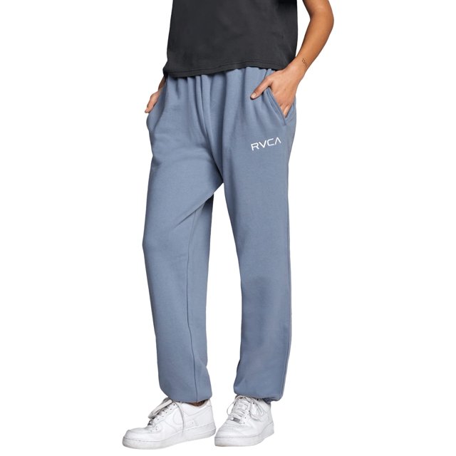 RVCA Women's Slouchy Fit Elastic Waist Sweatpants - Little RVCA (Blue Slate, X-Large)
