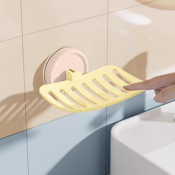 RKSTN Soap Container Candy Color Suction Cup Soap Box No Hole Bathroom Bathroom Soap Boxes Dopamine Style Wall Mounted Soap Boxes Organization and Storage