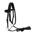 thumbnail image 3 of Soft Nylon Horse Bridle Harness Headstall Removable Snaffle Thickened Halter, 3 of 9