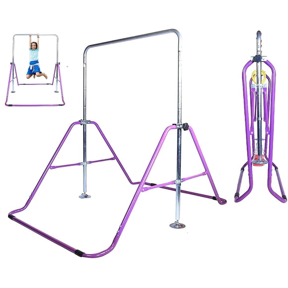 Kids Expandable Gymnastics Bars Adjustable Height Gymnastic Horizontal Bars Kip Bars for Kids Gymnasts Home Junior Gymnastics Training Bar Purple