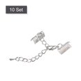 thumbnail image 3 of Unique Bargains 10Set Ribbon Crimp Clamp Ends Lobster Claw Clasps & Chain 13mm Silver Tone for DIY, 3 of 7