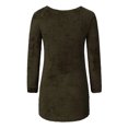 thumbnail image 3 of Innerwin Hauts Tricotés Manches Longues Pull Femme Vêtements de Détente Col Rond Tunique Ample Blouse Vert Armée TTP, 3 of 6