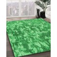 thumbnail image 3 of Ahgly Company Machine Washable Indoor Square Transitional Neon Green Area Rugs, 5' Square, 3 of 7