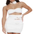 thumbnail image 3 of Women‘s Solid Color Hollow Dress with Choker, 3 of 7