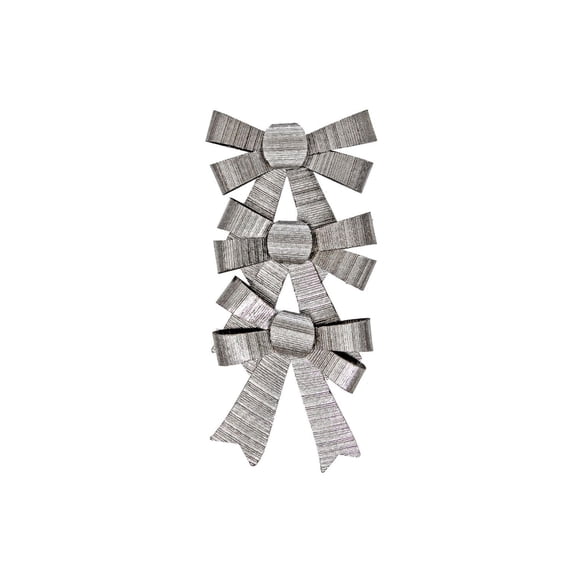 3Pc Shiny Bows (Silver) - Set of 6