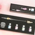 thumbnail image 4 of Musbetu 1Set Fountain Pen Flower Pen End Shape Smooth Writing Portable Dip Pen with Ink Gift, 4 of 7
