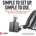 thumbnail image 5 of Poly CS540 Wireless DECT Headset - Single Ear - Convertible - Noise Cancelling Microphone Bundle Including: Base, Headband, Ear tips, Goby Labs Headphone Cleaner, Fiber Cloth, 5 of 5