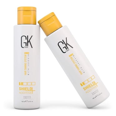 GK HAIR Global Keratin Shield Additive+ (3.4 Fl Oz/100ml) Hair Treatment Damage Repair and Bond Creator Color and UV/UVA Protection Unisex for Dry, Damaged, Frizzy and All hairs Types
