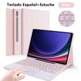 thumbnail image 1 of Keyboard For Samsung Galaxy Tab S9 S8 Ultra 14.6in Keyboard Case For Galaxy Tab S7 FE/S8 S9 Plus Tablet Bluetooth Keyboard Cover Spanish Pink Tab S9 11in, 1 of 6