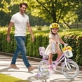 thumbnail image 4 of Costway Vélo pour Enfants 16 Pouces avec Panier, Siège pour Poupée, Rubans Colorés, Roues Stabilisatrices, Violet, 4 of 10