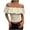 #206-Beige, variant on Craaazy Womens Short Sleeve Tops Solid Color Ruffle Trim Smocked Waist Off-Shoulder Crop Casual Tops for Spring Summer Daily Wear