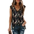 thumbnail image 1 of Nouveau Femmes Casual Imprimé Coutures V Cou Hauts, 1 of 2
