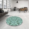 thumbnail image 4 of Ahgly Company Machine Washable Indoor Rectangle Transitional Tiffany Blue Area Rugs, 5' x 8', 4 of 7
