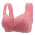 thumbnail image 1 of Timegard Bras for Women Plus Size Lace Front Closure Button Wide Strap Wireless Bras Comfy Everyday Bras, 1 of 2