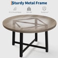 thumbnail image 3 of 47 in Round Dining Table, Industrial Dinner Table for 4 to 6, Wooden Kitchen Table with Sturdy Metal Frame & Rustic Grey Finish, Circle Kitchen Table for Dining Room, Kitchen （No Chairs）, 3 of 8