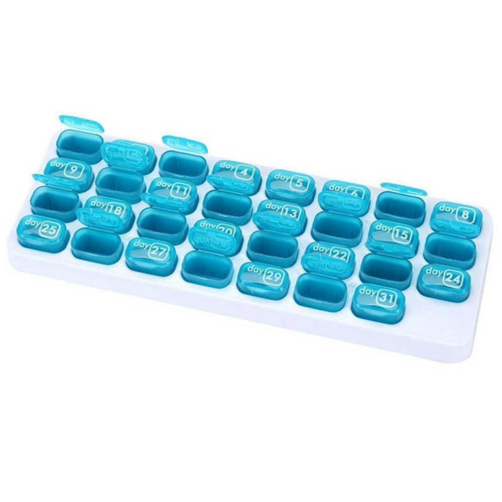 31-Day Pill Storage Organizer Monthly Medication Dispenser Case for Travelling