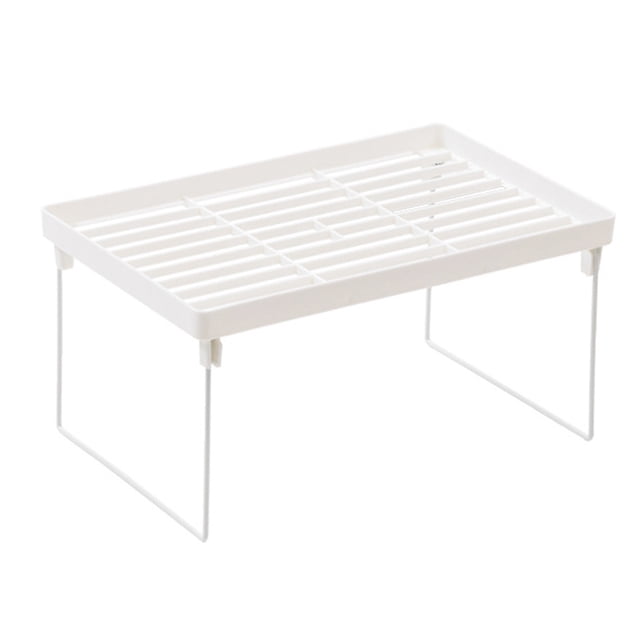 Étagère d'Armoire Empilable Extensible pour l'Organisation du Garde-Manger et du Comptoir de Cuisine / Étagère Empilable Pliante à Compartiments pour Armoire, Placard, Comptoir Blanc Solution de Rangement à 2/3/4 Niveaux