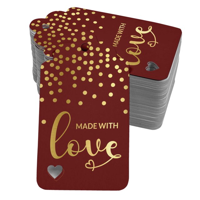 Inkdotpot Gold Foil Paper Hang Tags Made With Love Text Favor Tags 100 Pieces