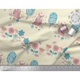 thumbnail image 2 of Soimoi Poly Crepe Fabric Floral,Tree & Owl Kids Print Fabric by The Yard 52 Inch Wide, 2 of 3